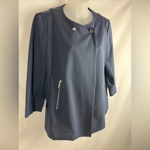 Lafayette 148 Dayle Double Breasted Snap Closure 3/4 Sleeve Tie Waist Jacket 8 - Picture 7 of 16